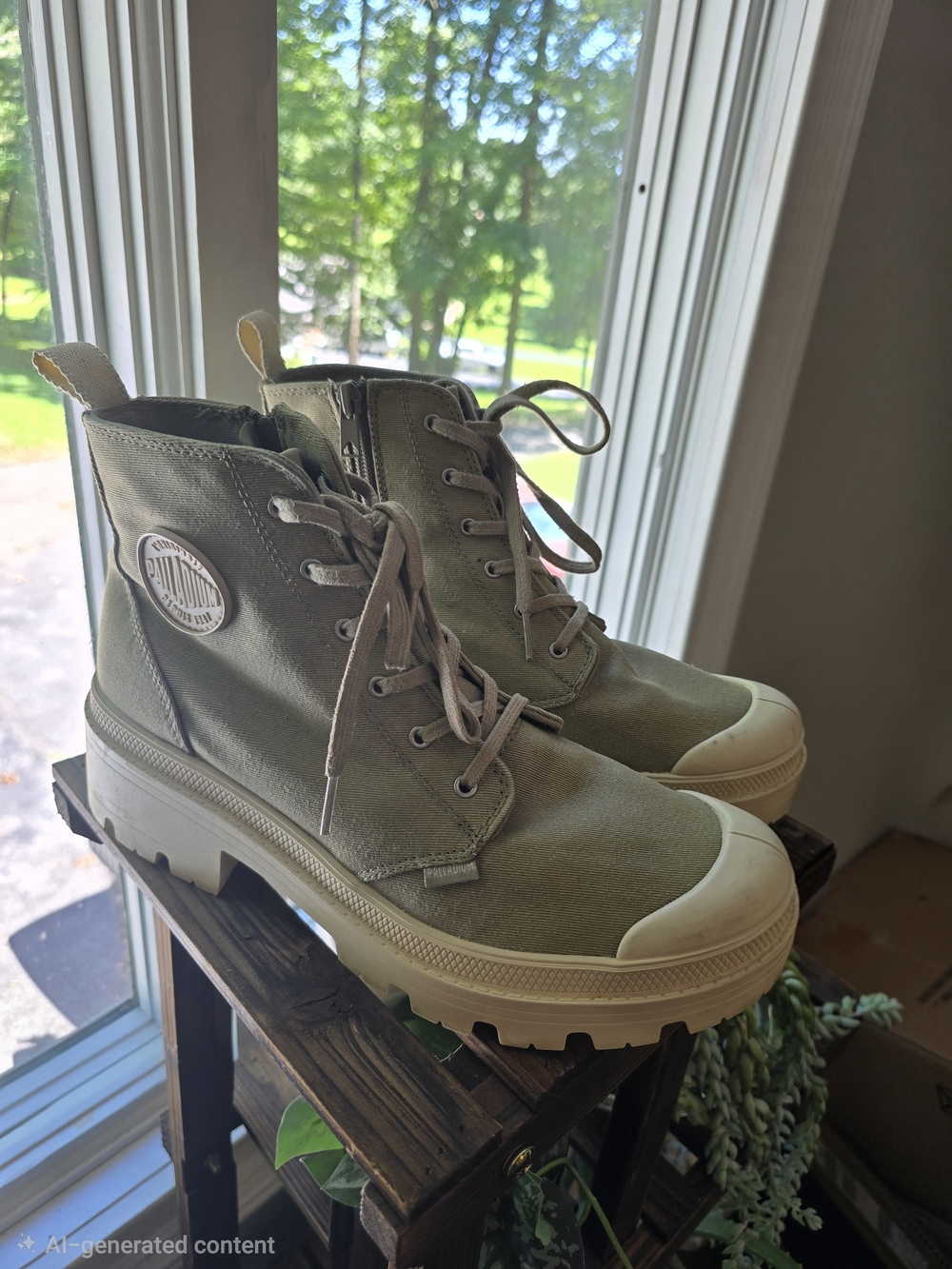 Pallabase Twill Boots in Olive Green